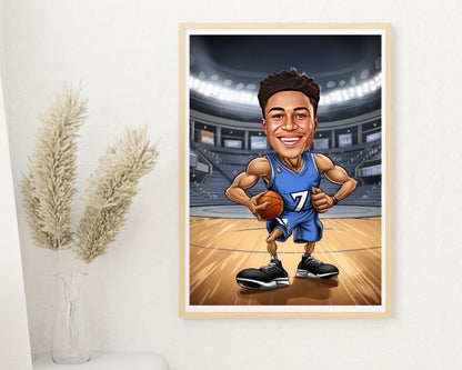 Personalised Timberwolves Caricature