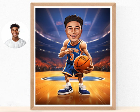 Personalised Knicks Caricature