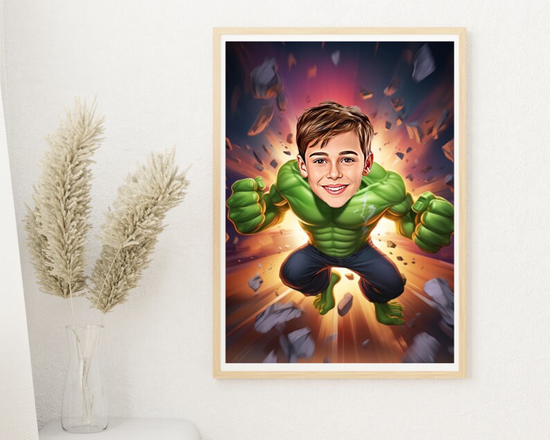 Personalised Hulk Caricature