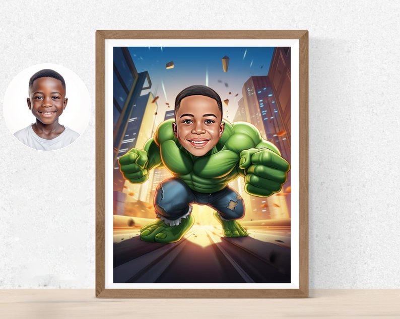 Personalised Hulk Caricature