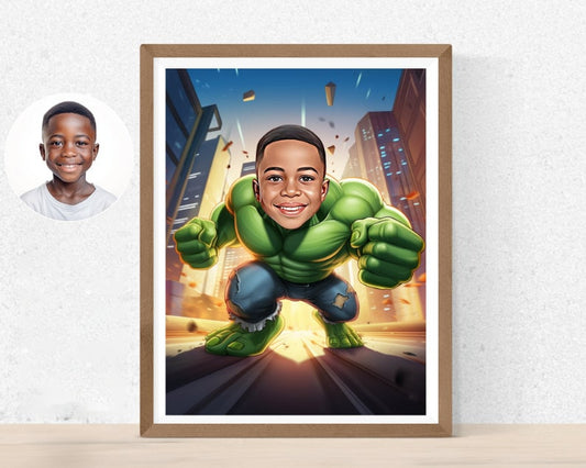 Personalised Hulk Caricature