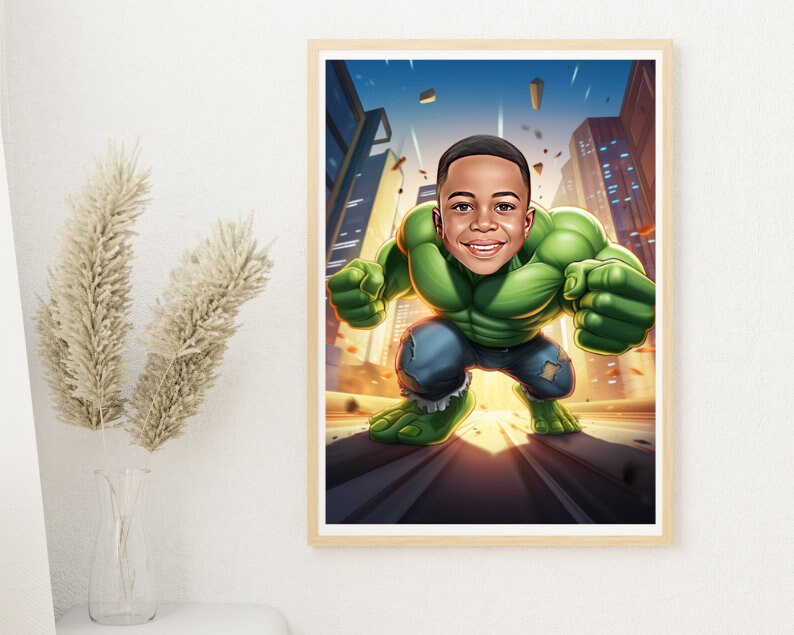 Personalised Hulk Caricature