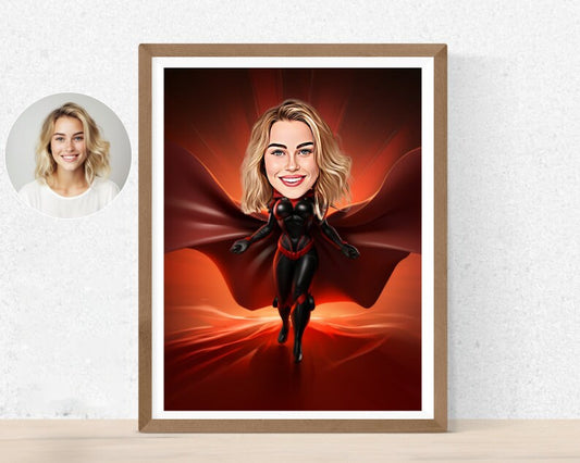 Personalised Black Widow Caricature