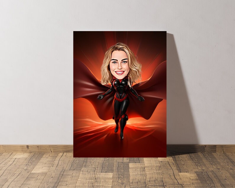 Personalised Black Widow Caricature