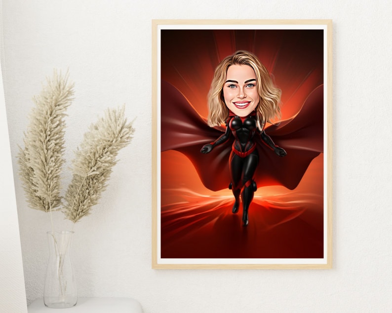 Personalised Black Widow Caricature
