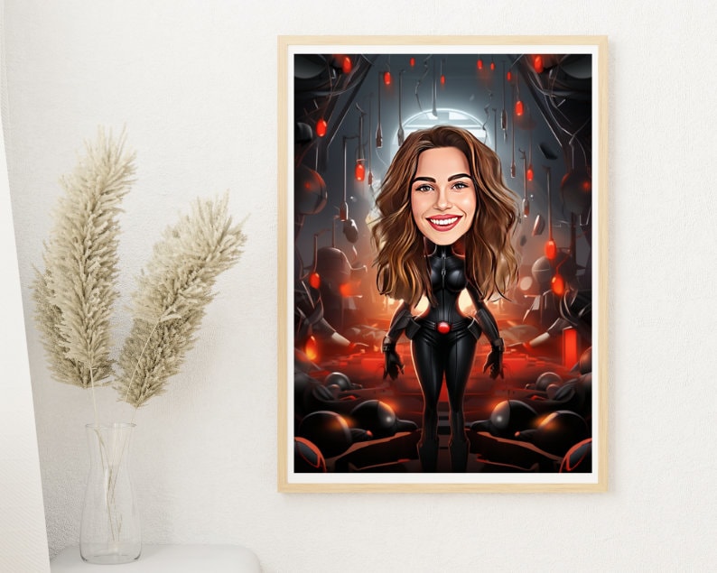 Personalised Black Widow Caricature