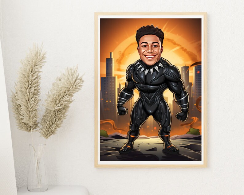 Personalised Black Panther Caricature