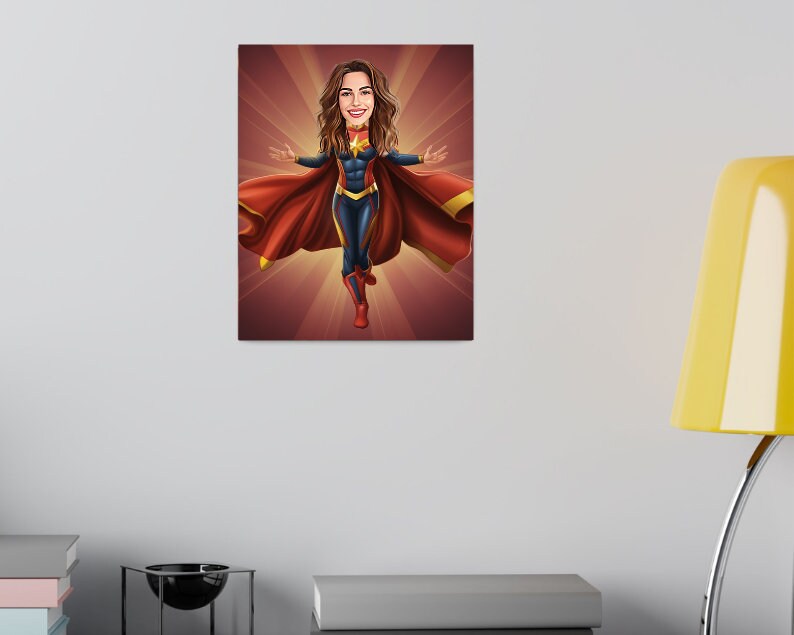 Personalised Captain Marvel Caricature