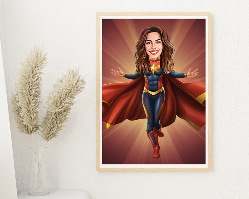 Personalised Captain Marvel Caricature