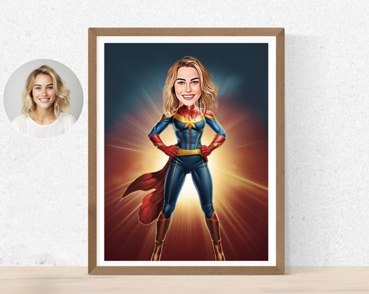 Personalised Captain Marvel Caricature