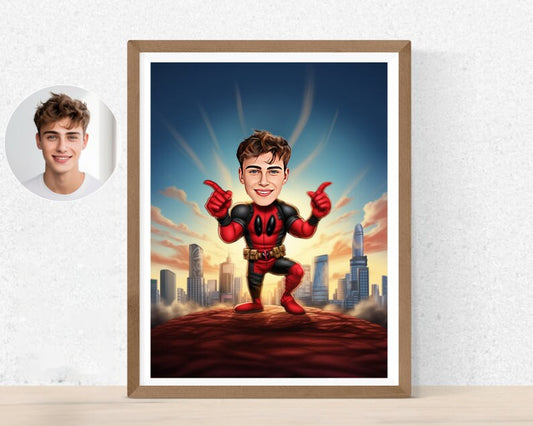 Personalised Deadpool Caricature