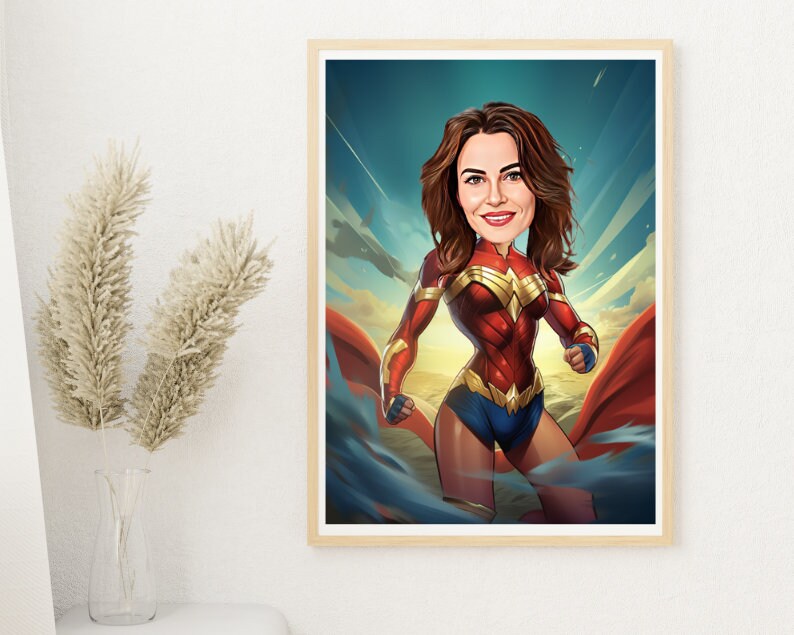 Personalised Wonder Woman Caricature