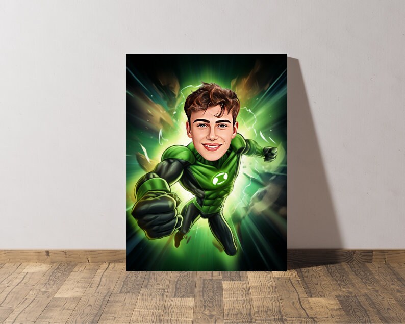 Personalised Green Lantern Caricature