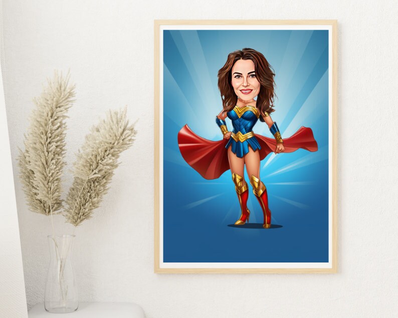 Personalised Wonder Woman Caricature