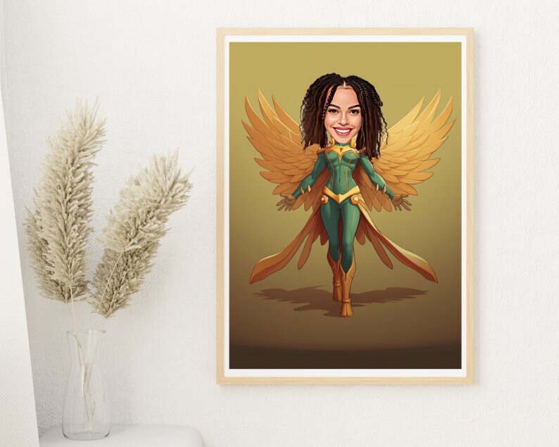 Personalised Hawkgirl Caricature