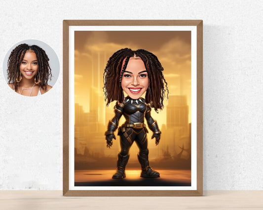 Personalised Black Panther Caricature