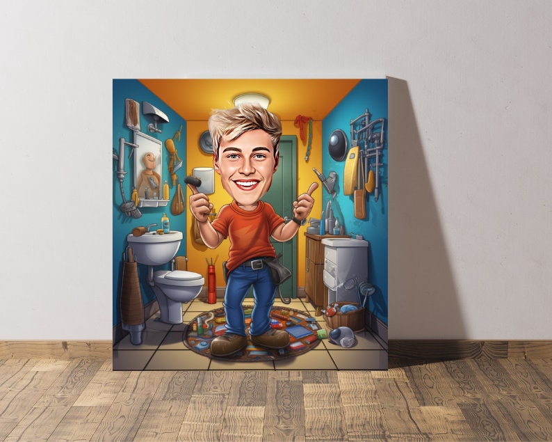 Personalised Plumber Caricature