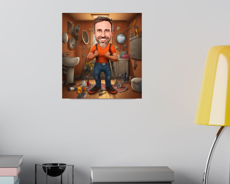 Personalised Plumber Caricature