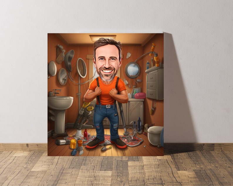Personalised Plumber Caricature