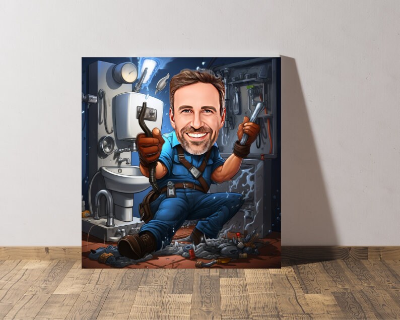 Personalised Plumber Caricature