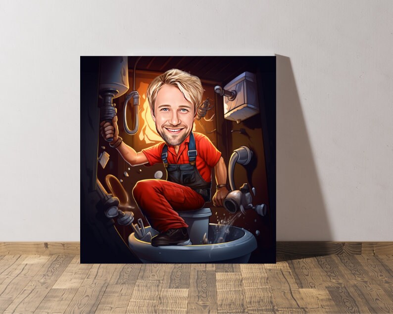 Personalised Plumber Caricature