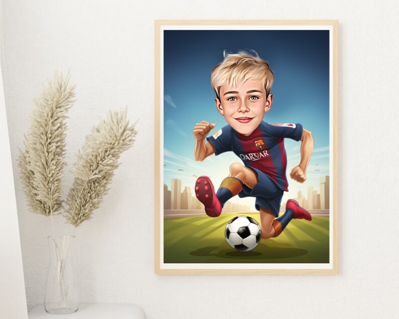 Personalised FC Barcelona Caricature