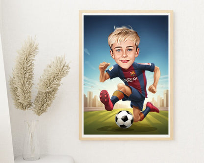Personalised FC Barcelona Caricature