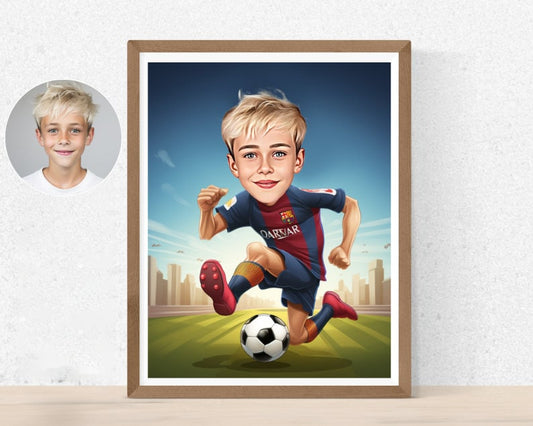 Personalised FC Barcelona Caricature