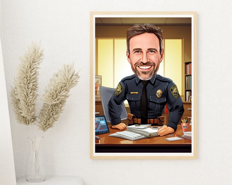 Personalised Police Officer Caricature