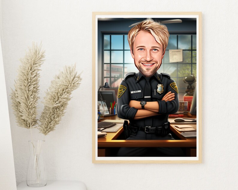 Personalised Police Officer Caricature