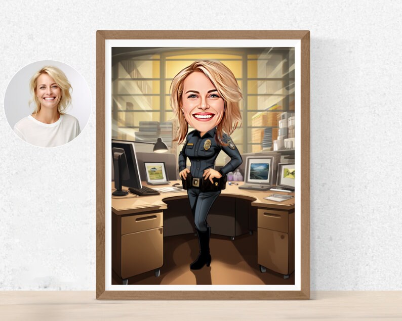 Personalised Police Officer Caricature