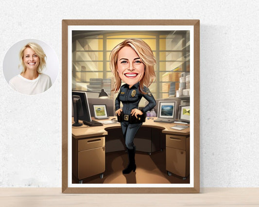 Personalised Police Officer Caricature