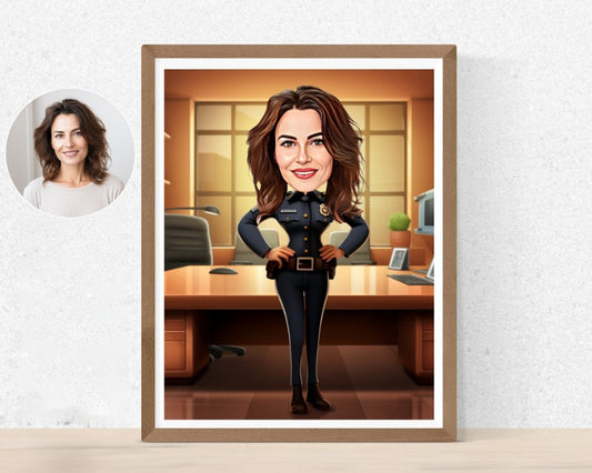 Personalised Police Officer Caricature