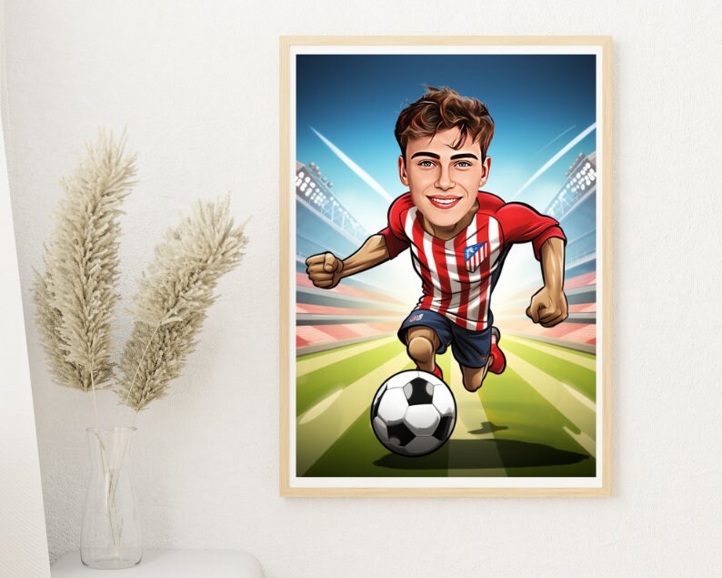 Personalised Atletico Madrid Caricature