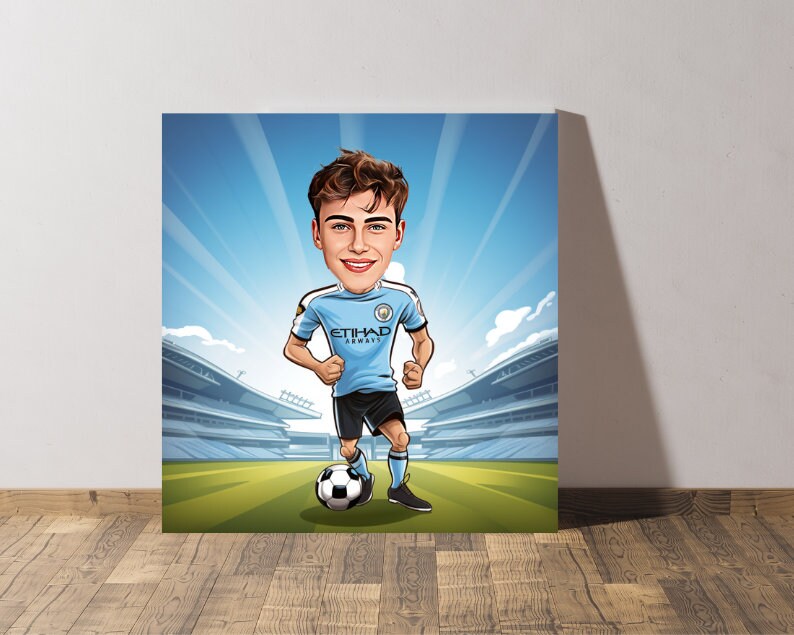 Personalised Man City Caricature