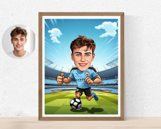 Personalised Man City Caricature