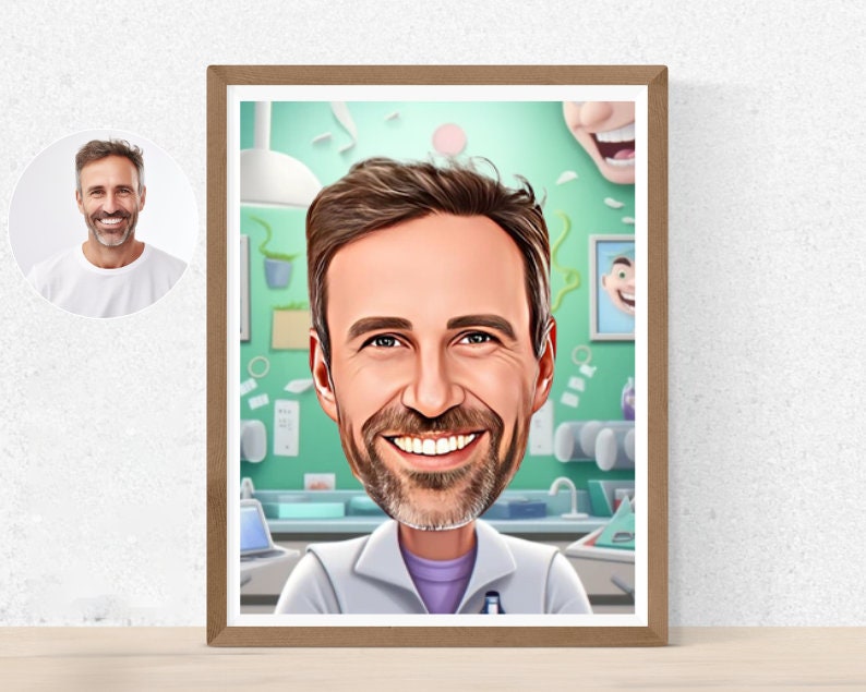 Personalised Dentist Caricature