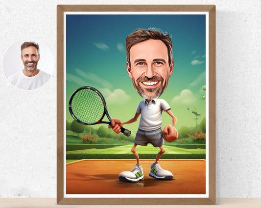 Personalised Tennis Caricature