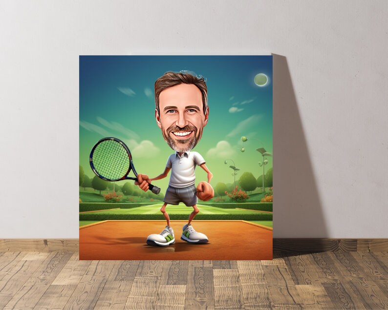 Personalised Tennis Caricature