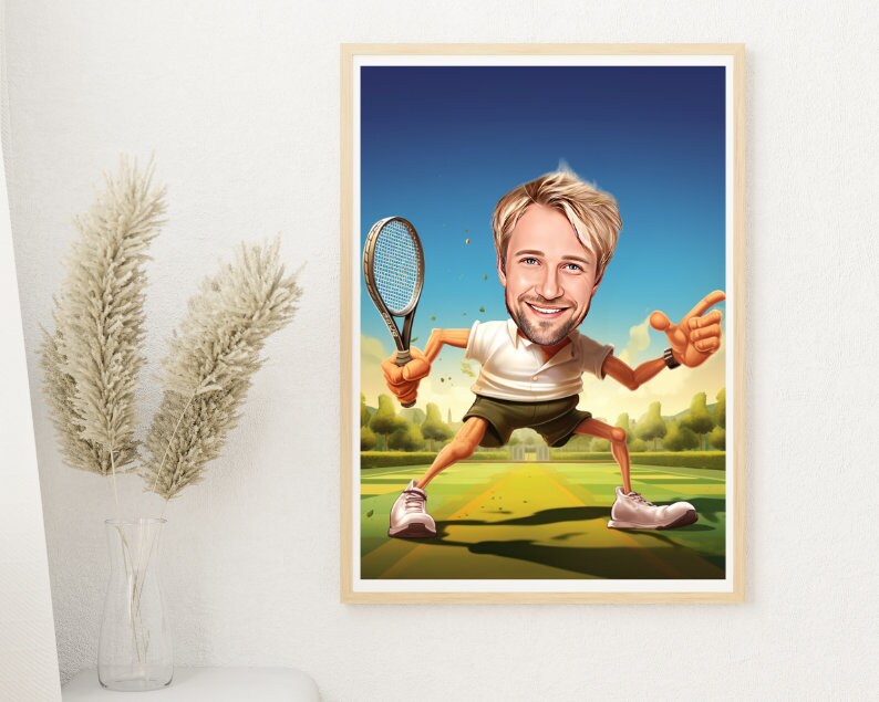 Personalised Tennis Caricature