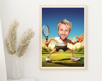 Personalised Tennis Caricature