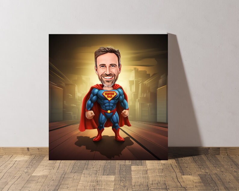 Personalised Superdad Caricature