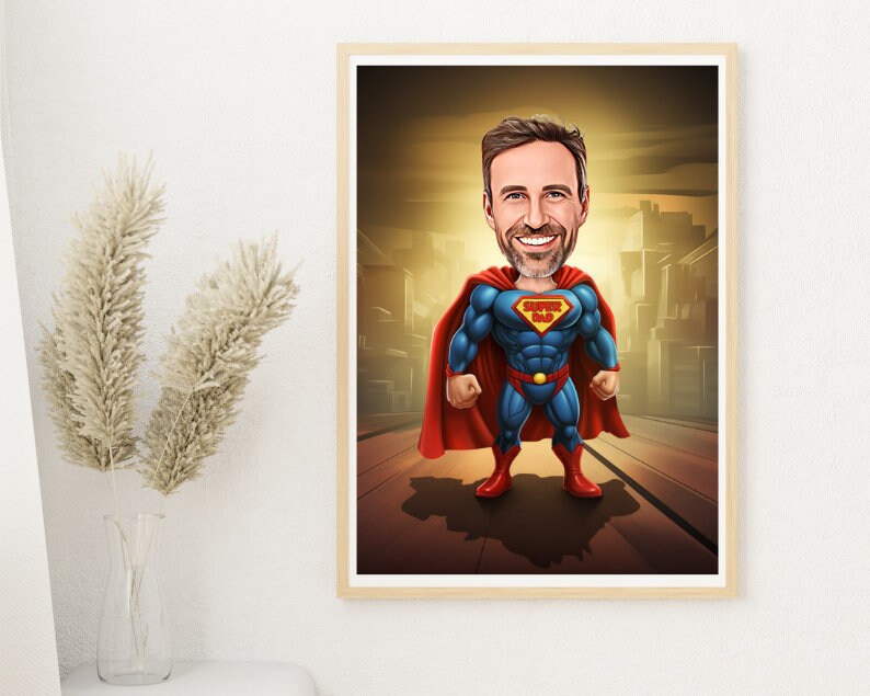 Personalised Superdad Caricature