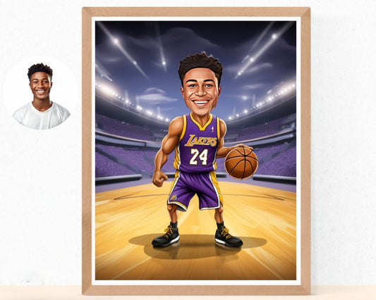 Personalised Lakers Caricature