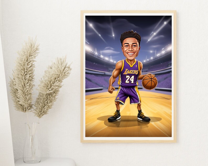 Personalised Lakers Caricature