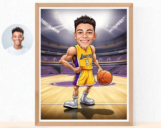 Personalised Lakers Caricature