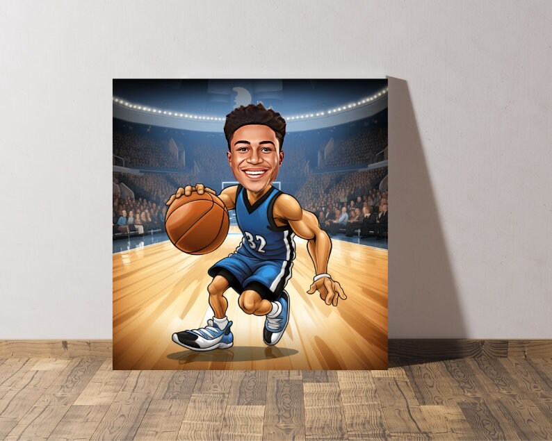 Personalised Timberwolves Caricature