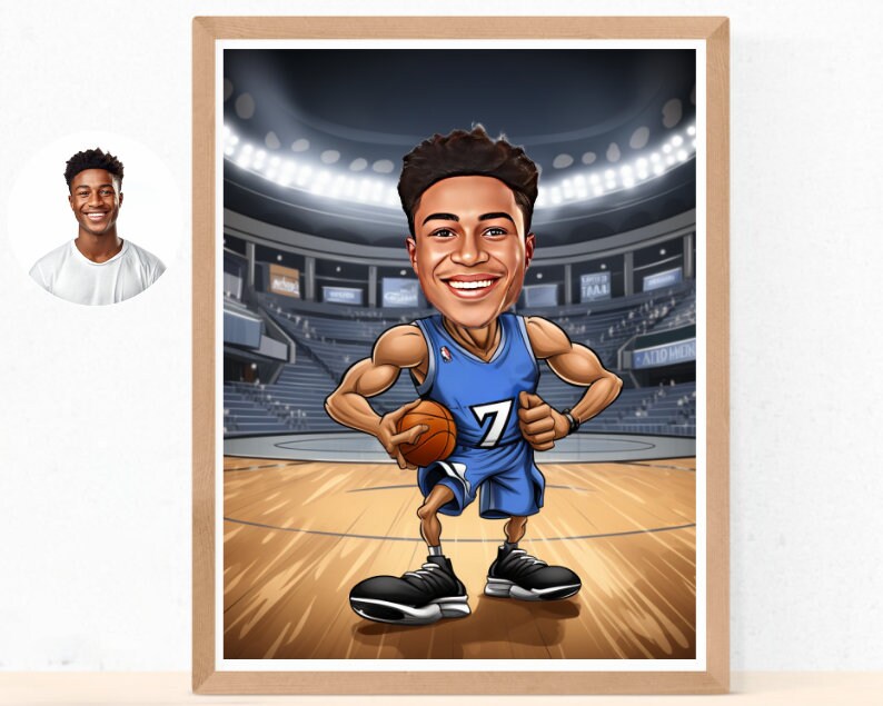 Personalised Timberwolves Caricature