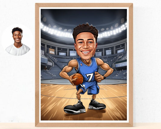 Personalised Timberwolves Caricature