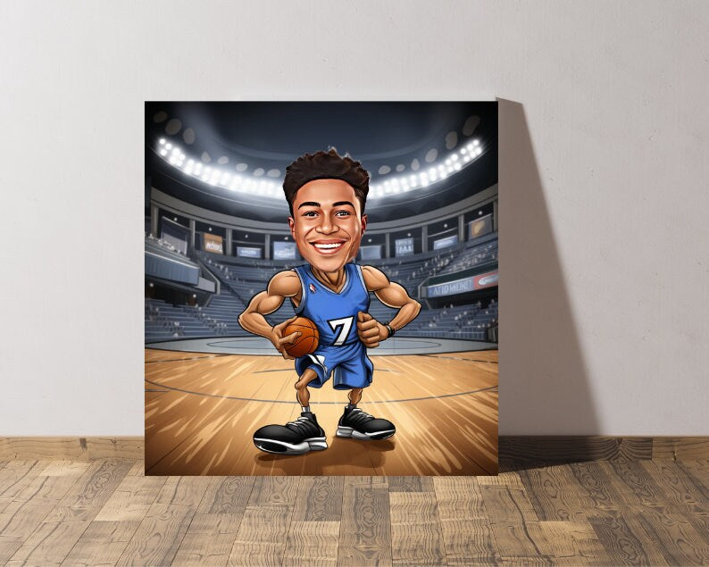 Personalised Timberwolves Caricature